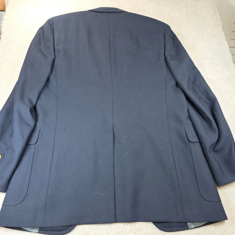 Hart Schaffner Marx Blazer Mens 40R Navy Blue Chicago Yacht Club Vintage Gold